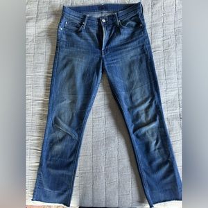 Mother women’s denim midrise dazzler crop fray size 29